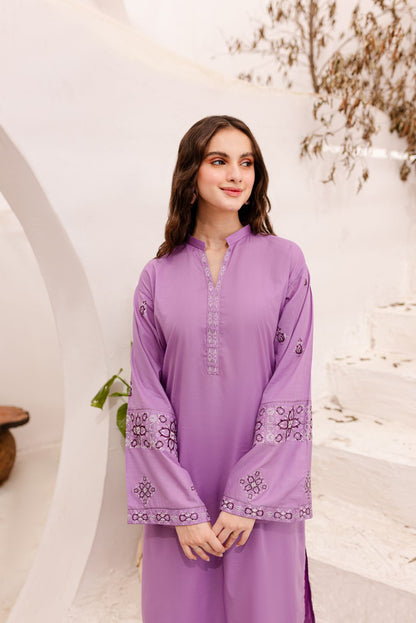 2PC Embroidered Dress - 1047