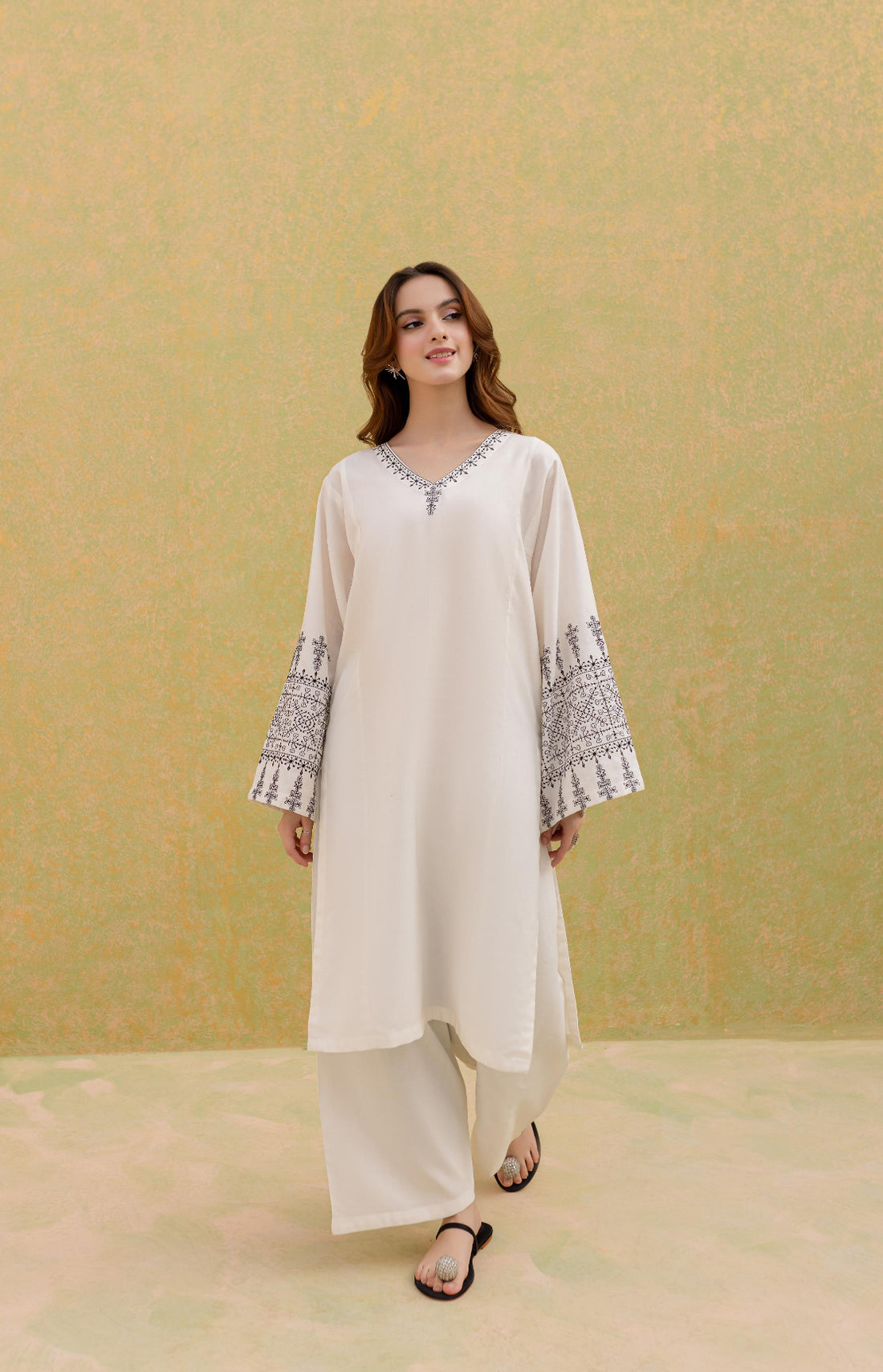 Winter 2PC Embroidered Dress-1067