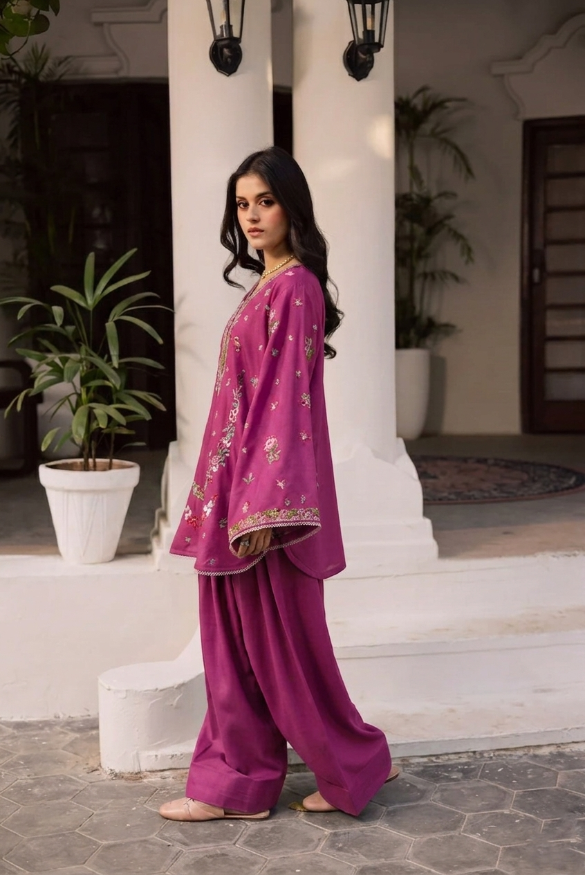 2PC Summer Embroidered Dress - 1222