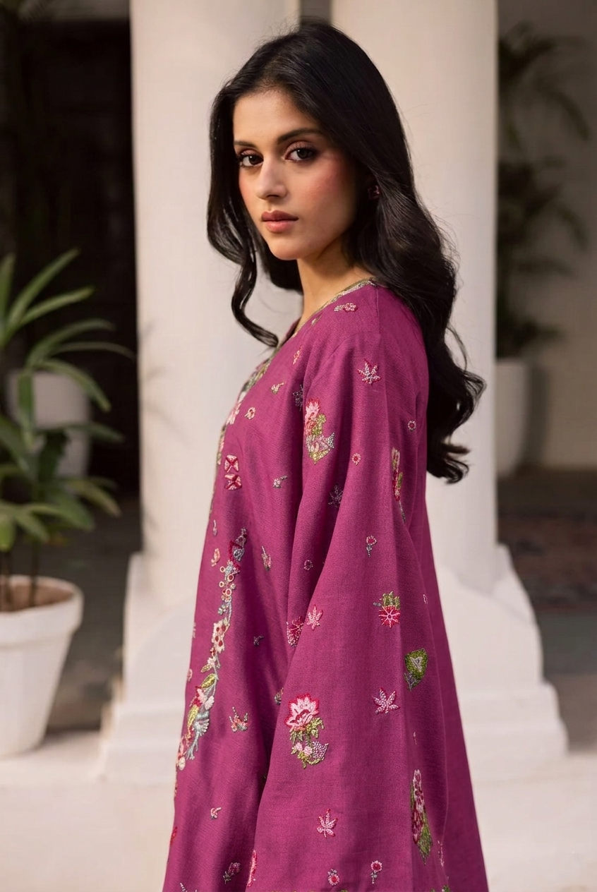 2PC Summer Embroidered Dress - 1222