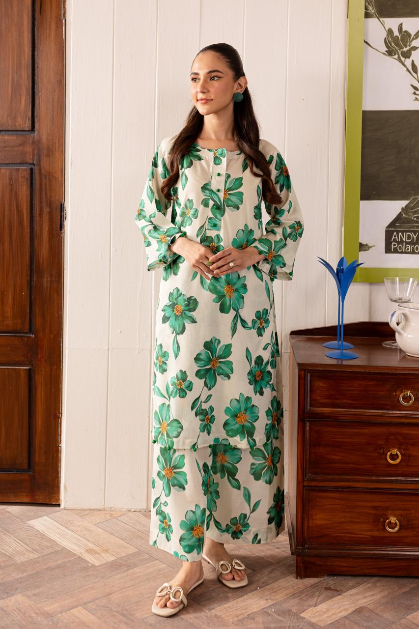 Stitched 2PC Lawn Suit - PRT031