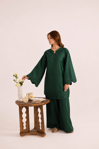 2PC Summer Embroidered Dress - 1211
