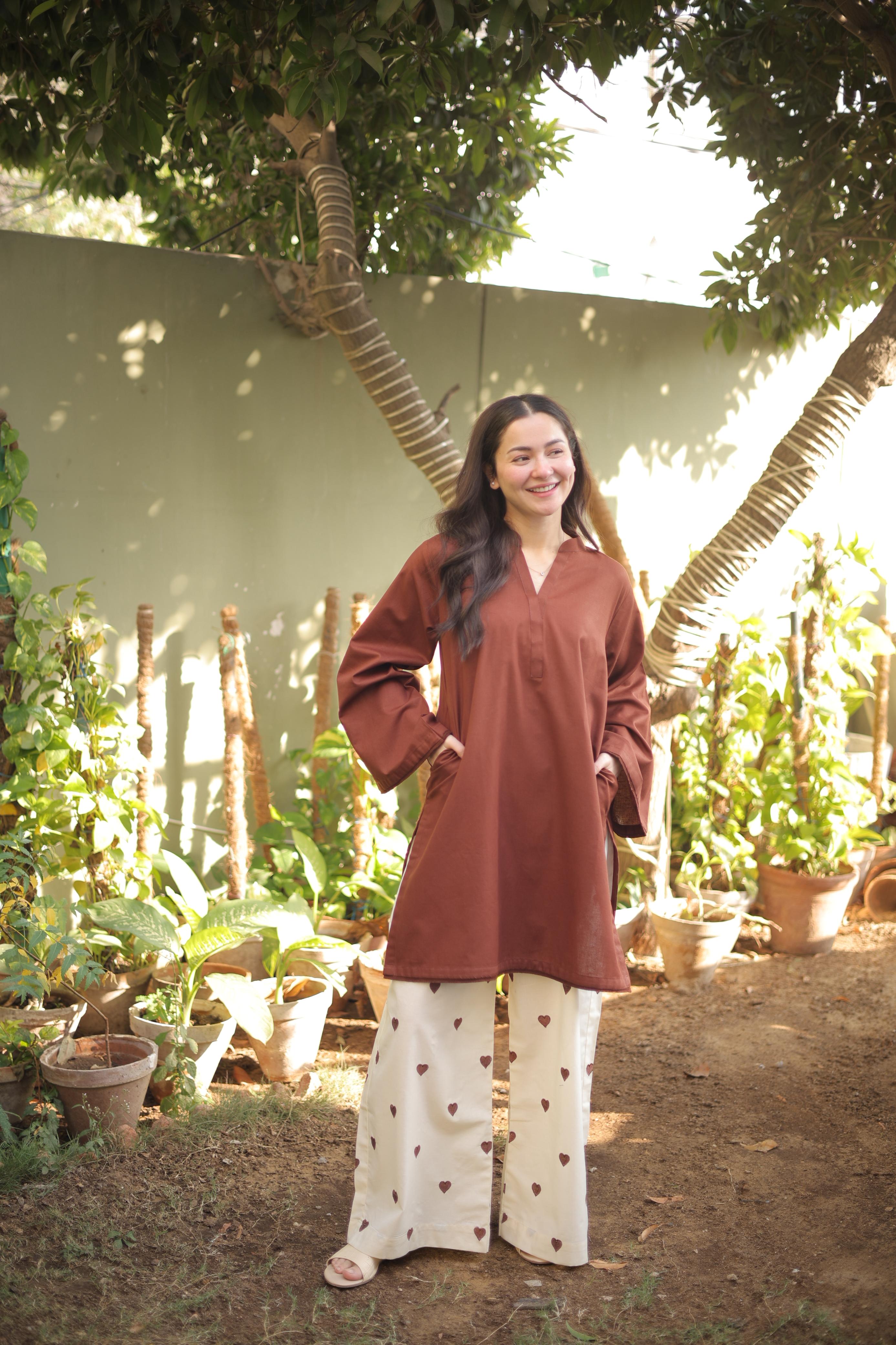 2PC Embroidered Khaddar MSK 05 – Chocolate Brown