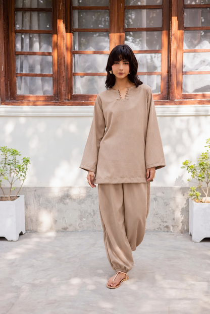 2PC Textured Dress-SB-Skin