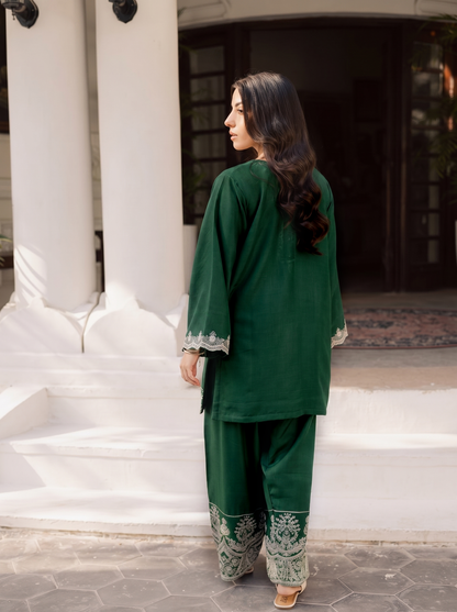 2PC Summer Embroidered Dress - 1225