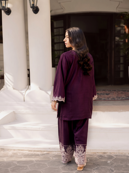 2PC Summer Embroidered Dress - 1223