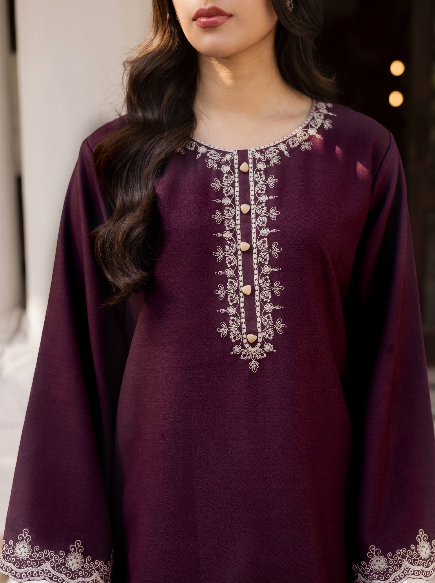 2PC Summer Embroidered Dress - 1223