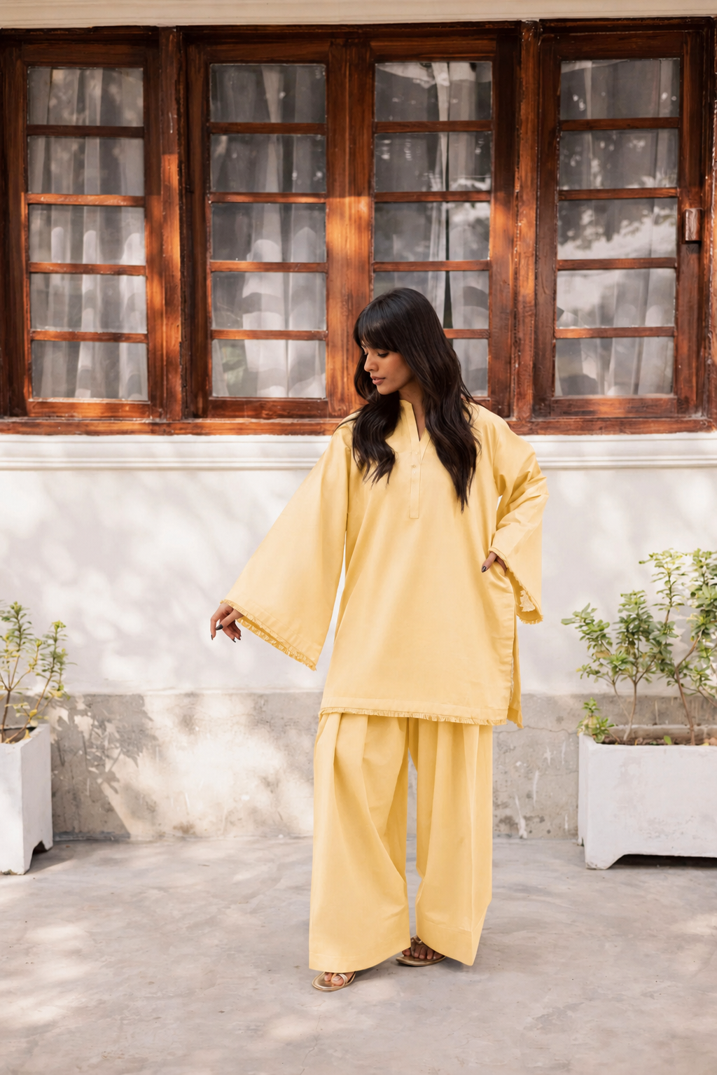 2 PC Lawn Solid FSK 03 – Butter Yellow