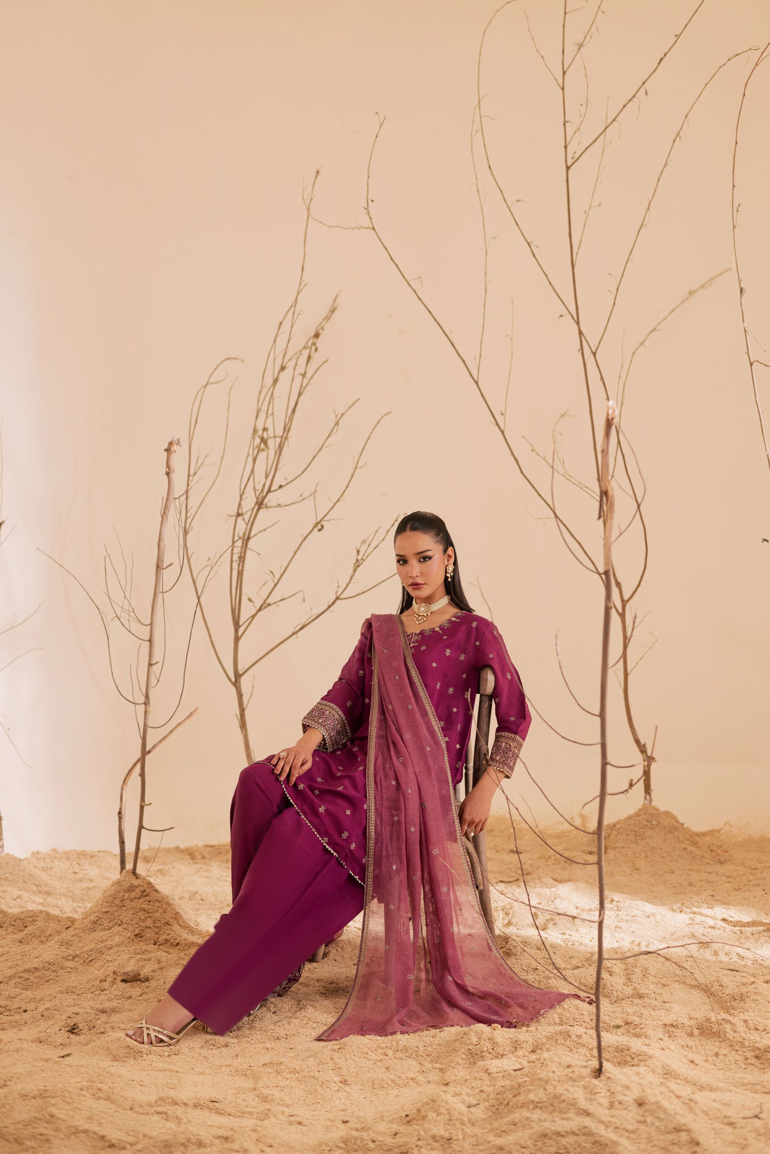 3PC Luxury Embroidered Dress- RSP12