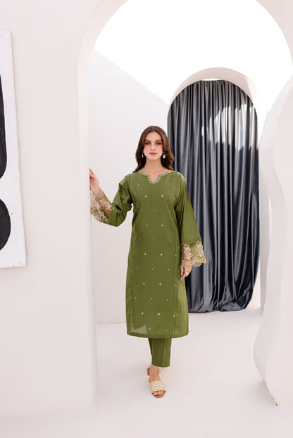 Lawn 2PC Embroidered Dress-1058