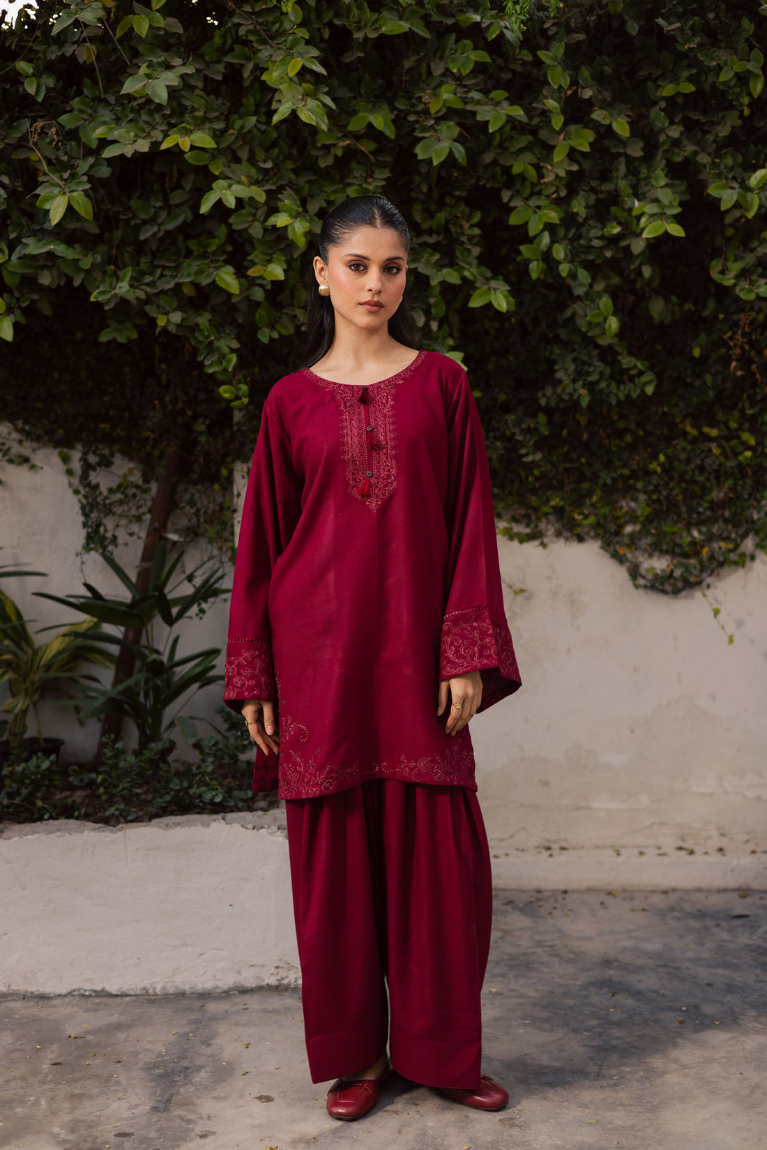 2PC Winter Embroidered Dress-1181