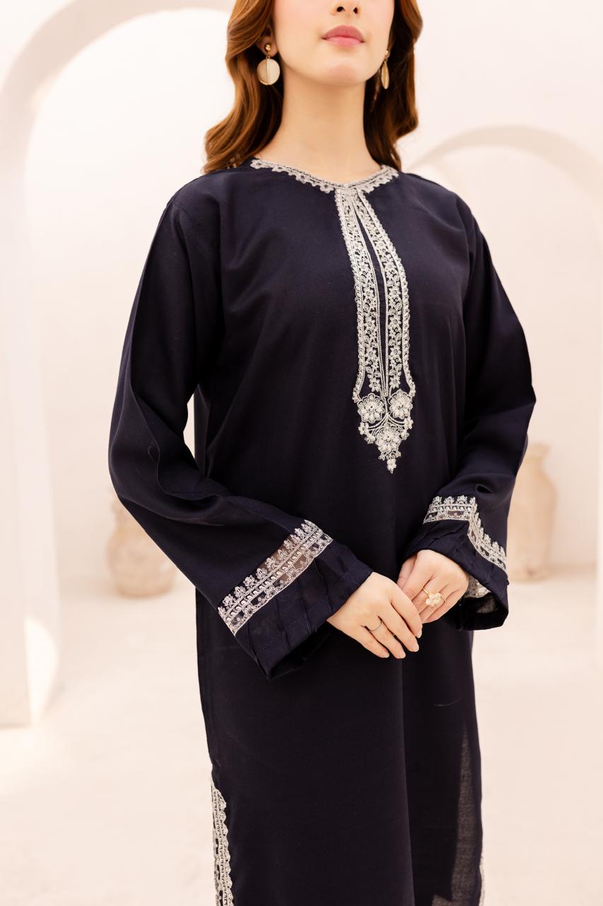 Winter 2PC Embroidered Dress - 1082