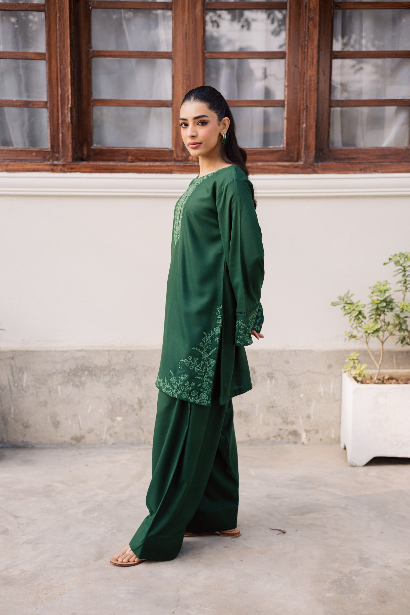 2PC Winter Embroidered Dress-1182