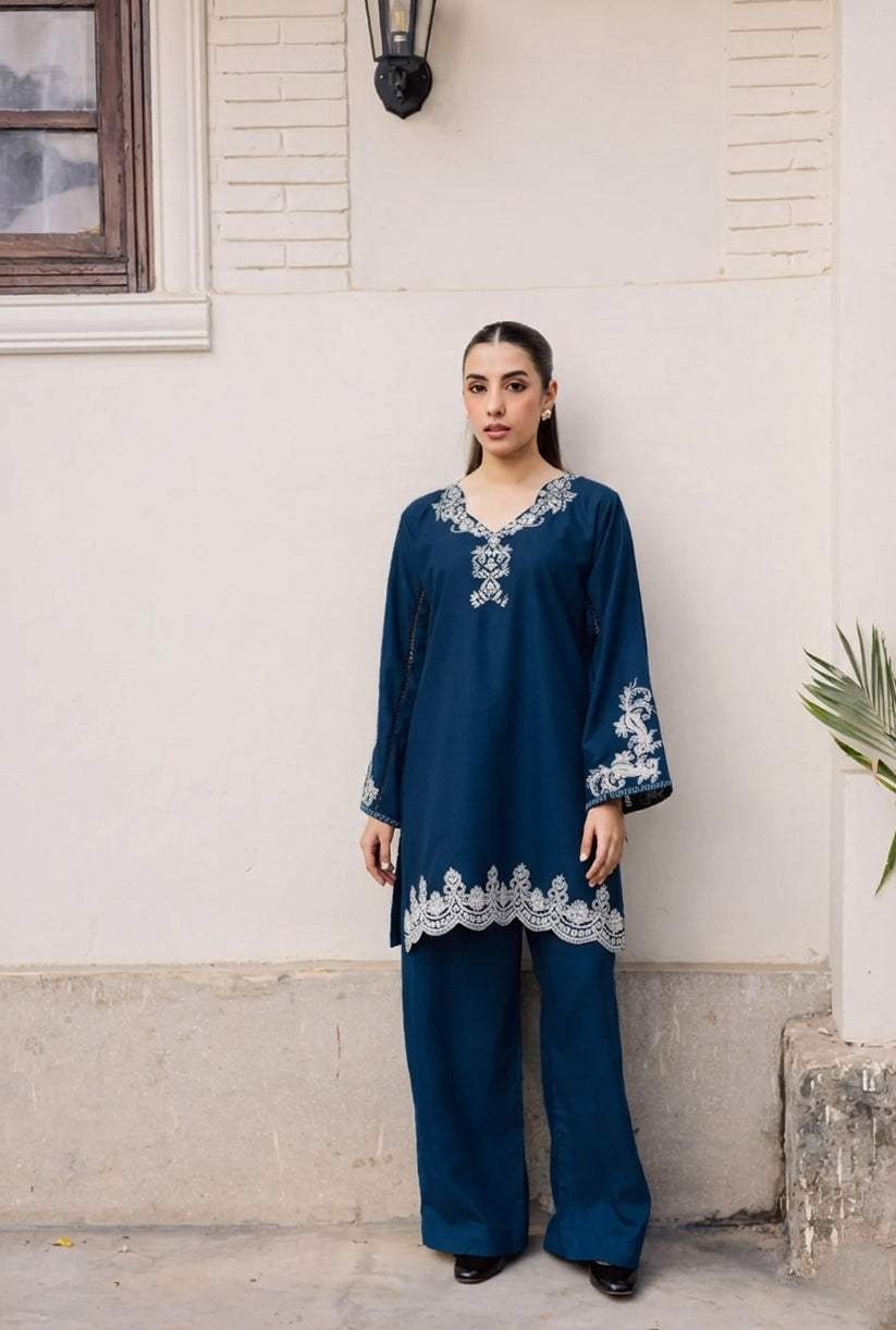 2PC Summer Embroidered Dress - 1219