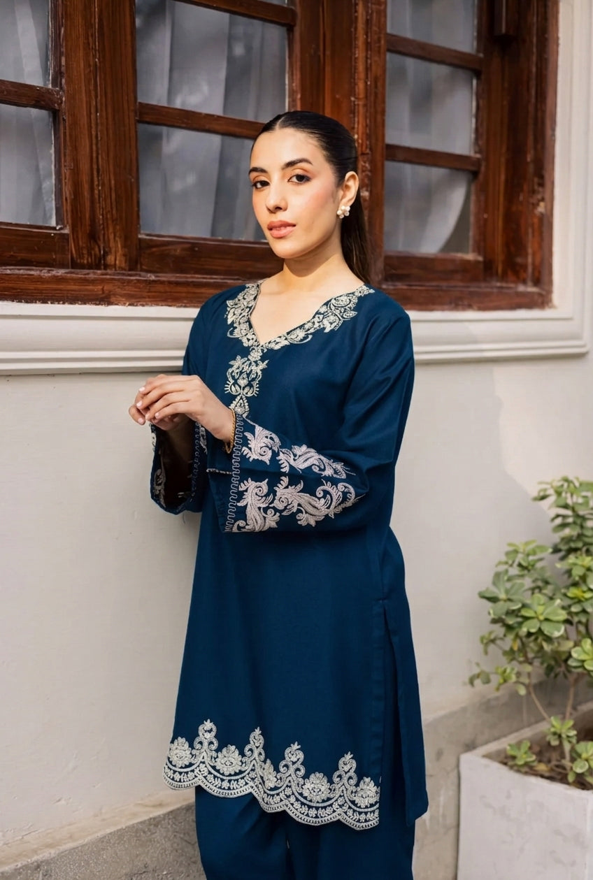 2PC Summer Embroidered Dress - 1219