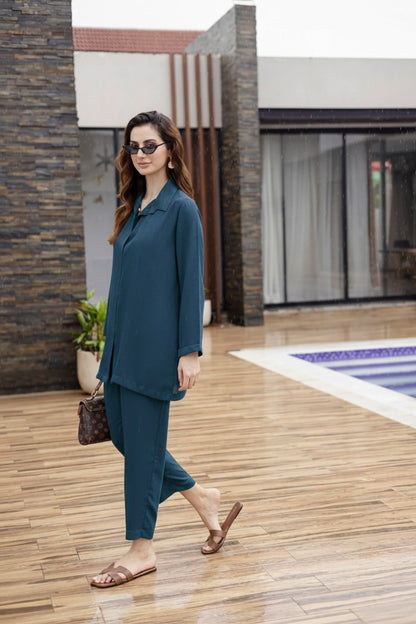 Solid 2PC Dress - SP-03 Teal