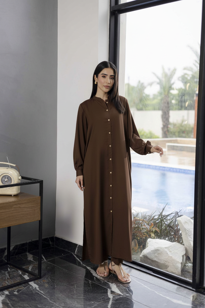 Solid 2PC Dress - SP-05 Chocolate Brown