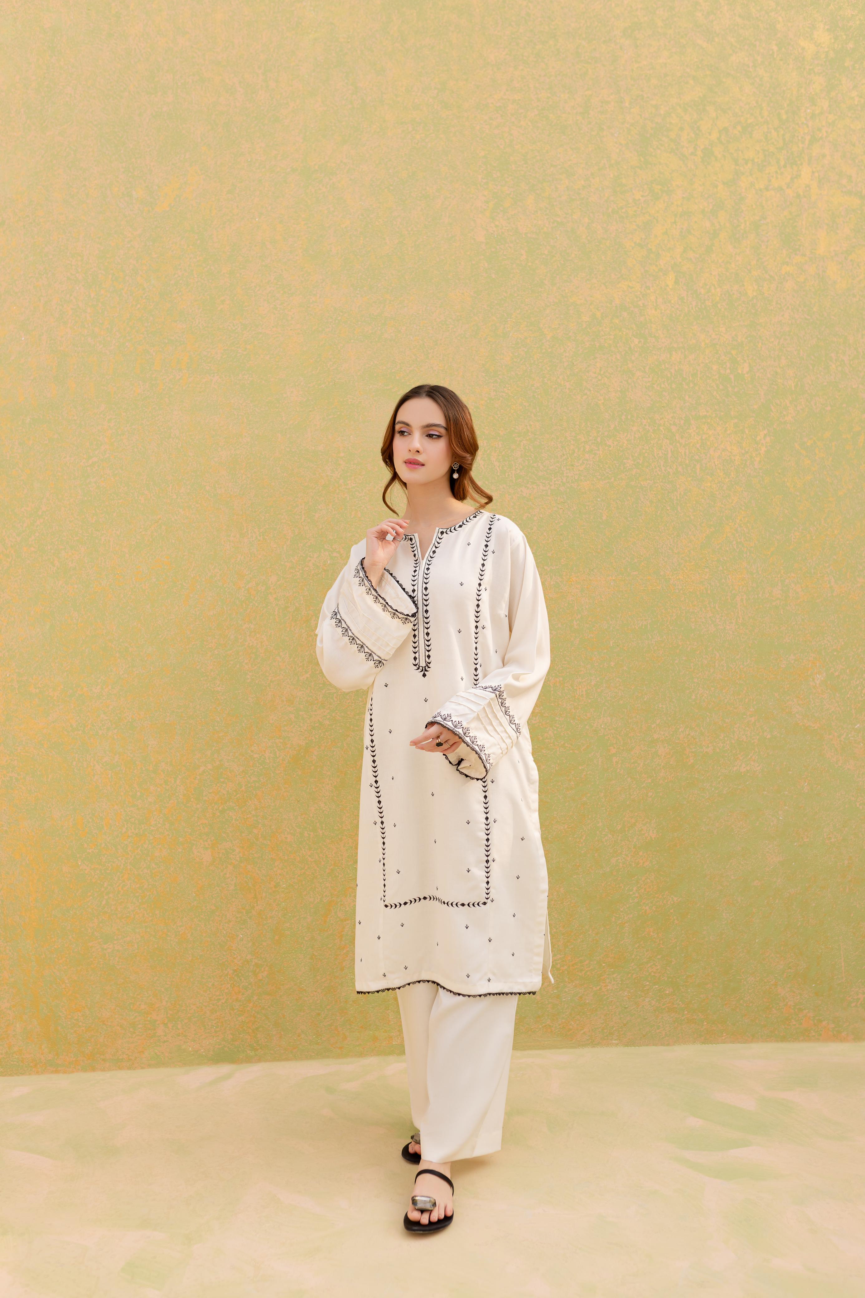 Winter 2PC Embroidered Dress-1066