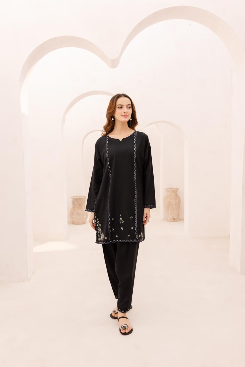 Winter 2PC Embroidered Dress-1073