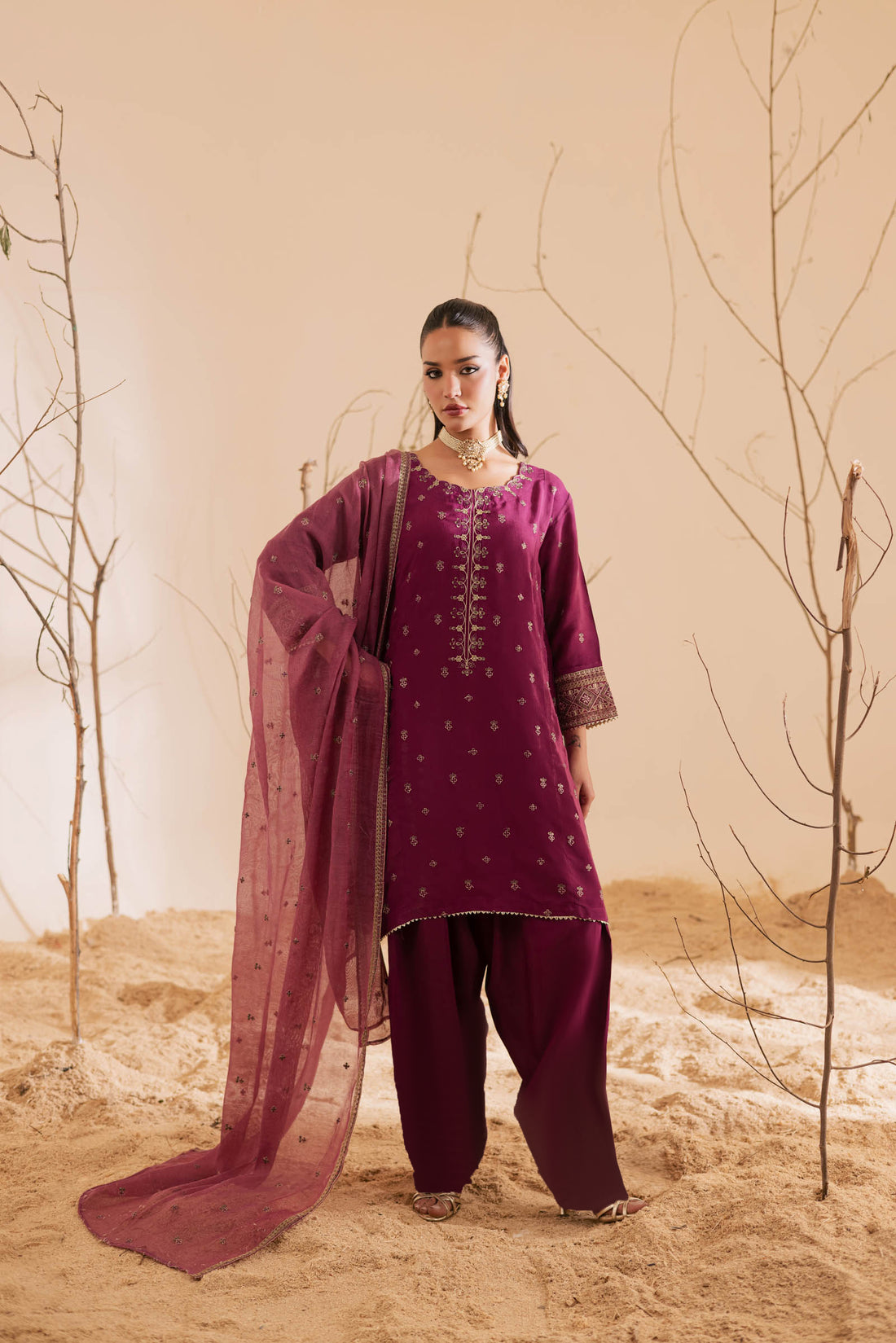 3PC Luxury Embroidered Dress- RSP12