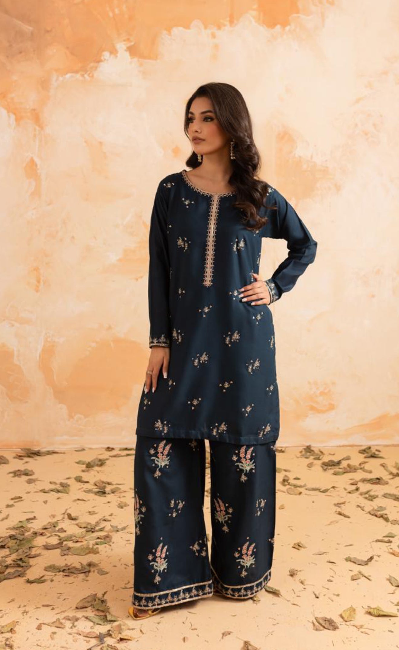 2PC LUXURY EMBROIDERED DRESS - 1086