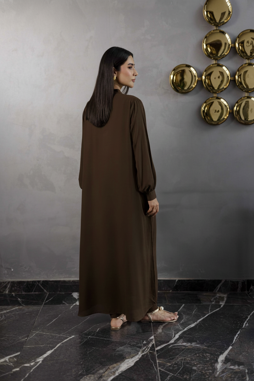 Solid 2PC Dress - SP-05 Chocolate Brown