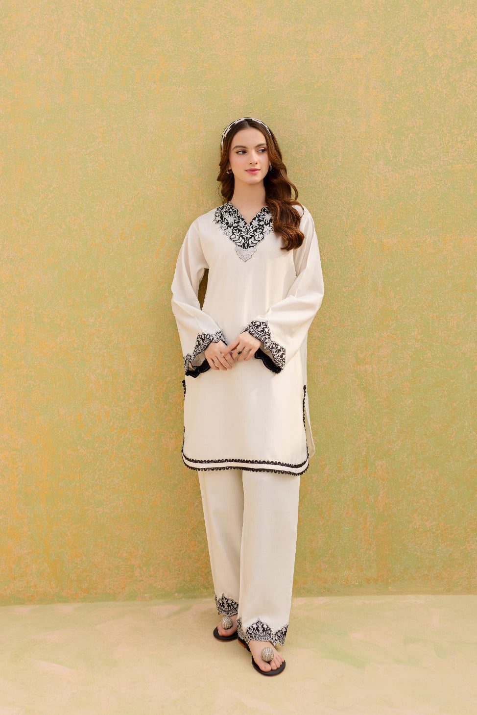 Winter 2PC Embroidered Dress-1070