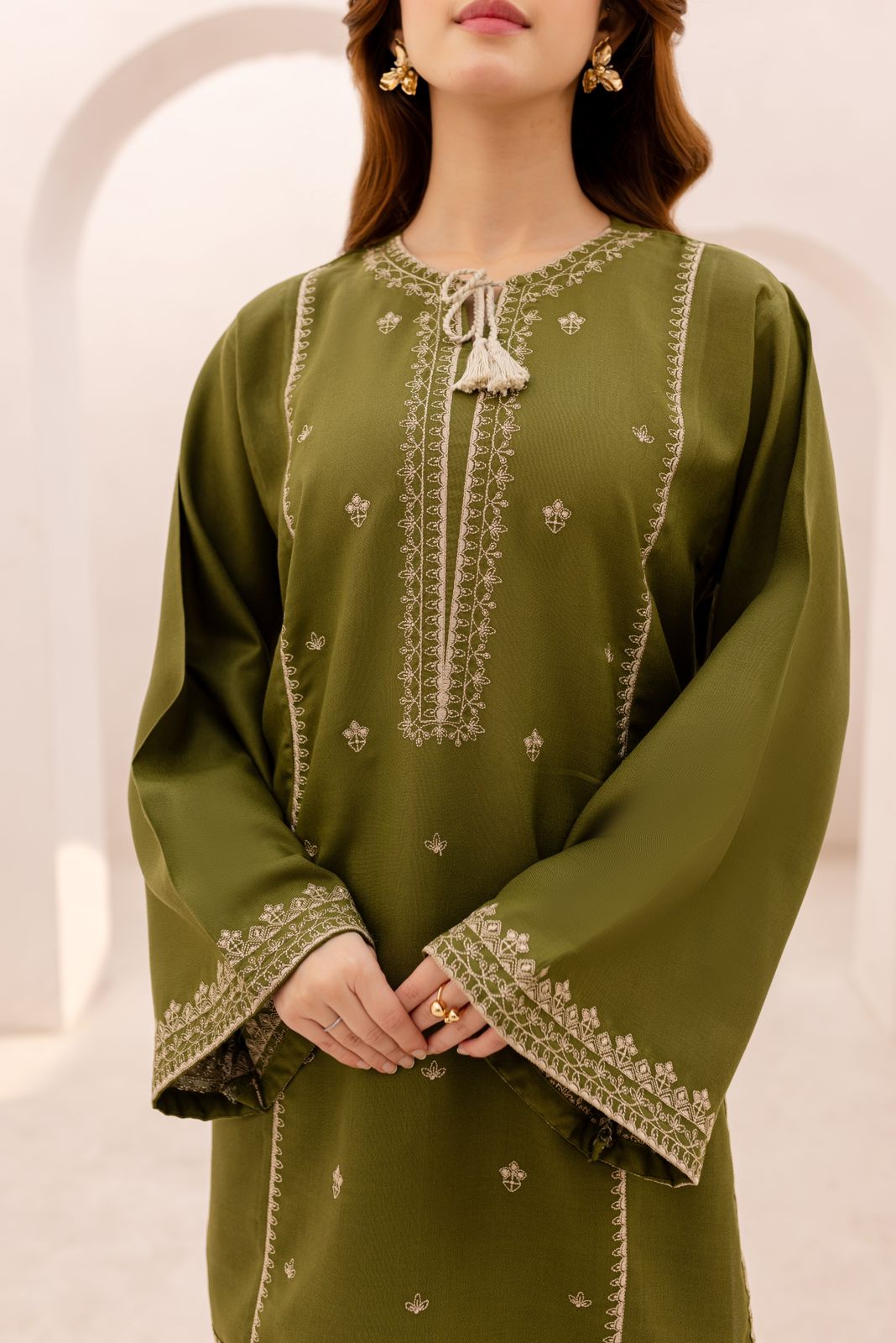 Winter 2PC Embroidered Dress - 1079