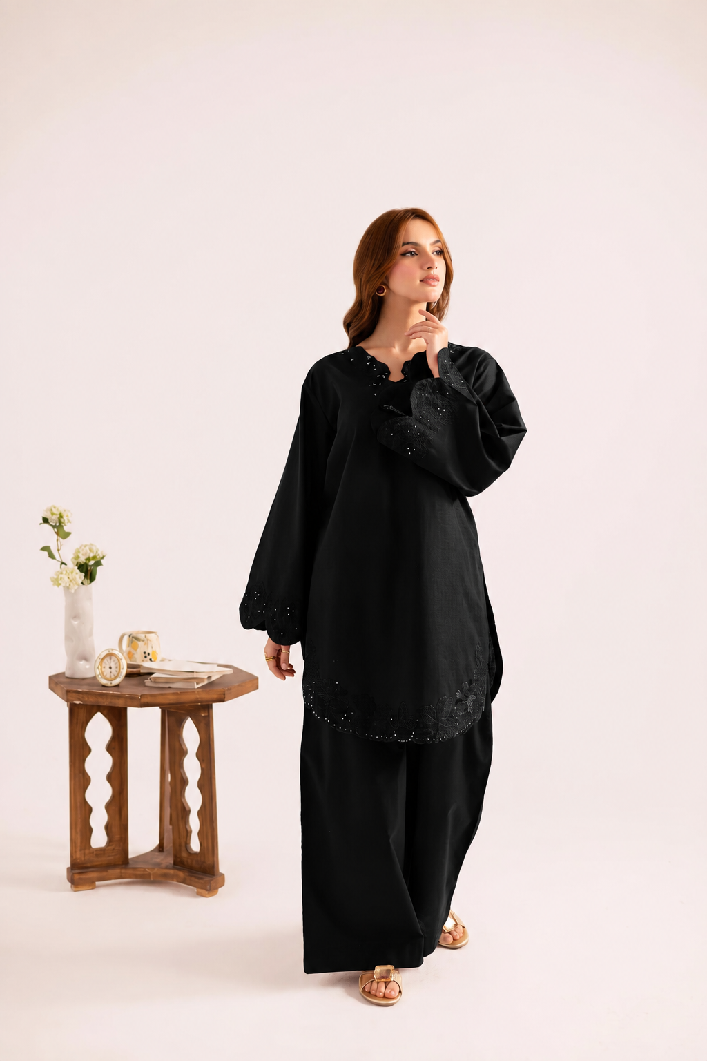 2PC Summer Embroidered Dress - 1208
