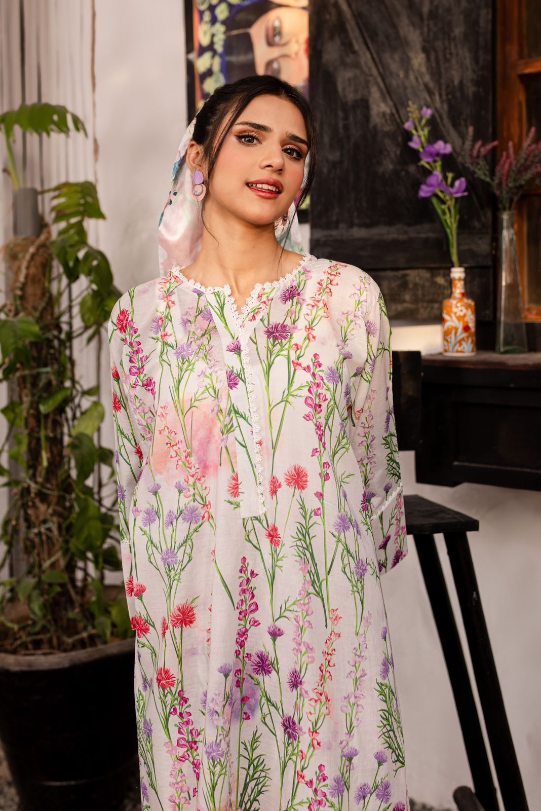 Stitched 2PC Lawn Suit - PRT027