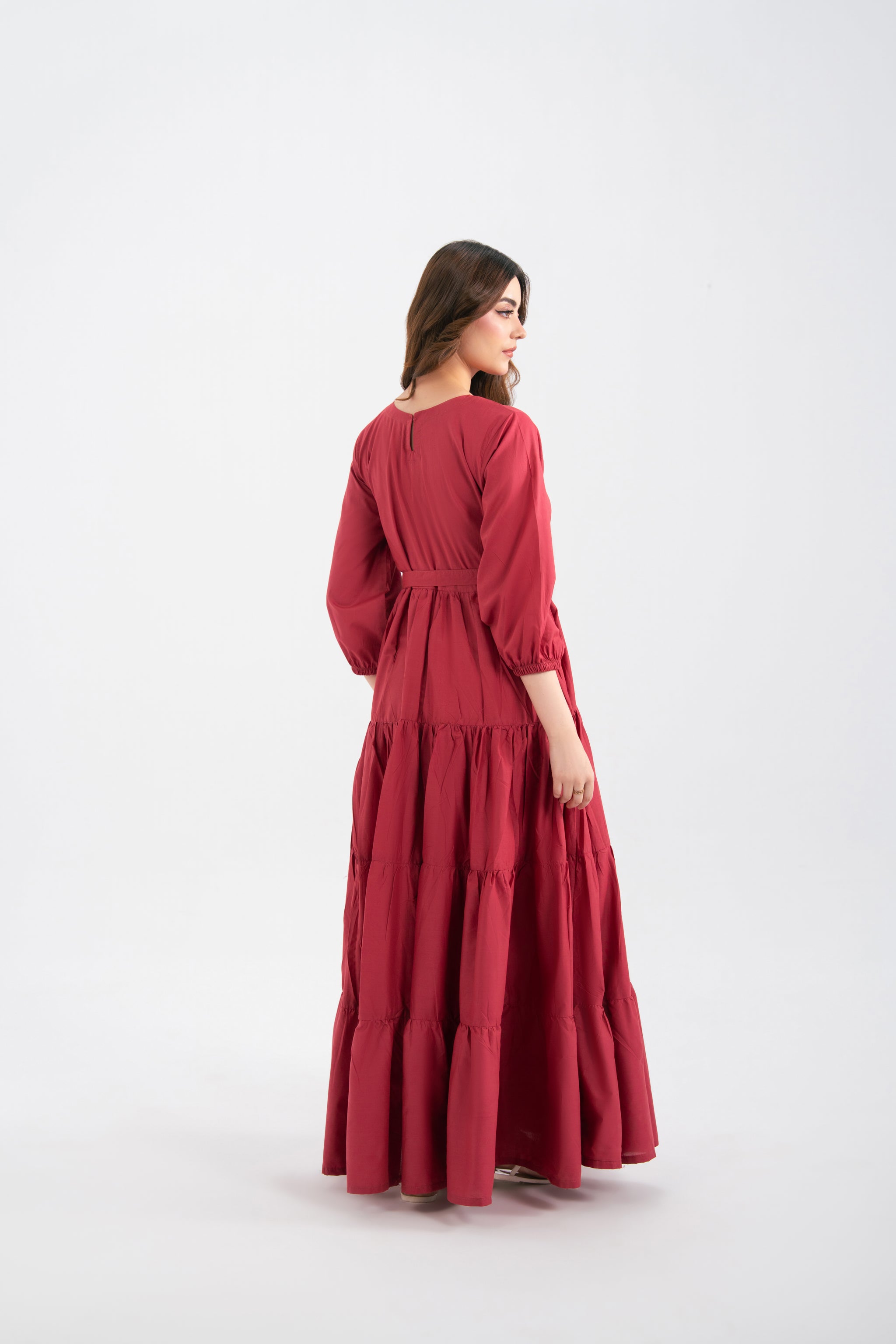 1PC Solid Maxi Dress - Dusty Rose