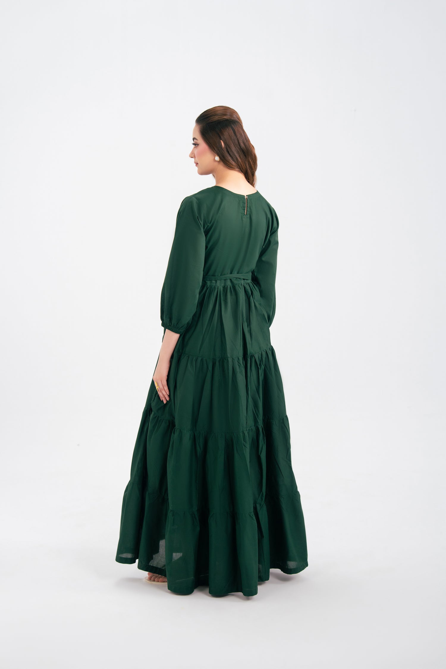 1PC Solid Maxi Dress - Emerald Green