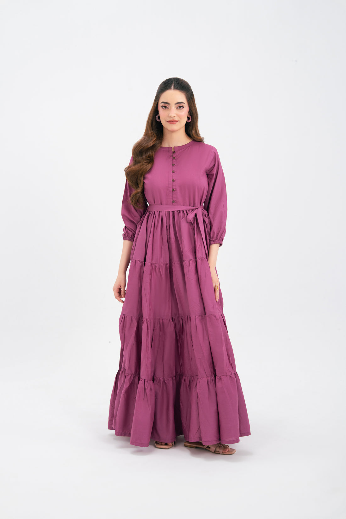 1PC Solid Maxi Dress - Lavender
