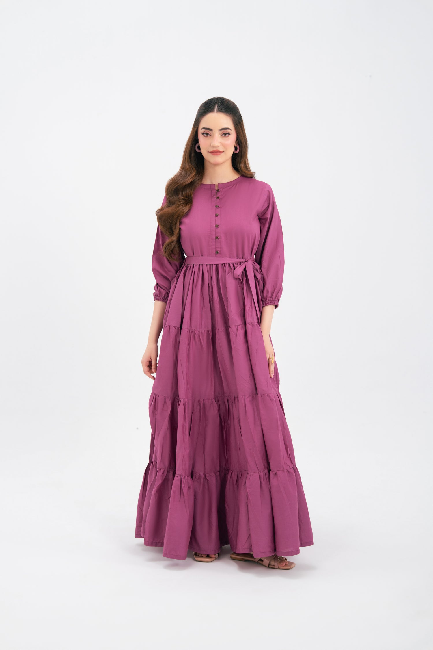 1PC Solid Maxi Dress - Lavender