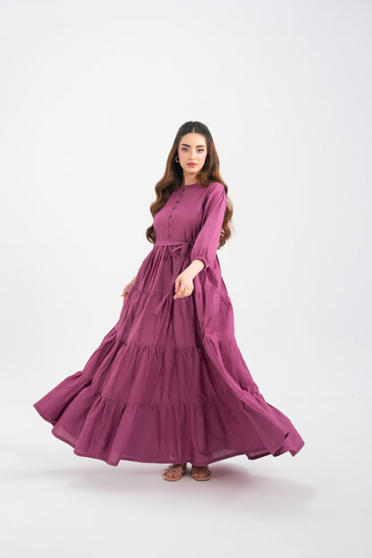 1PC Solid Maxi Dress - Lavender