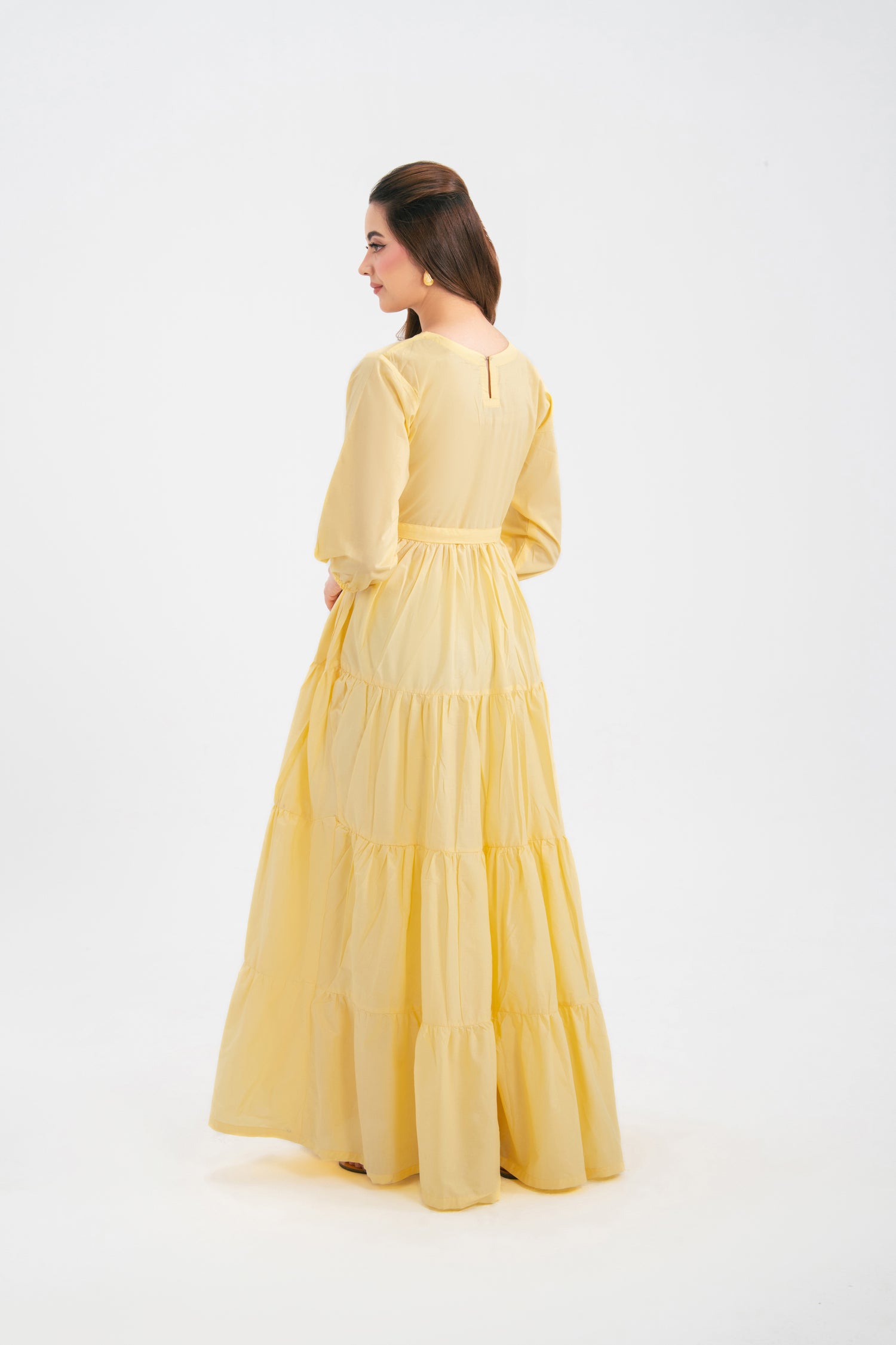1PC Solid Maxi Dress - Butter Yellow