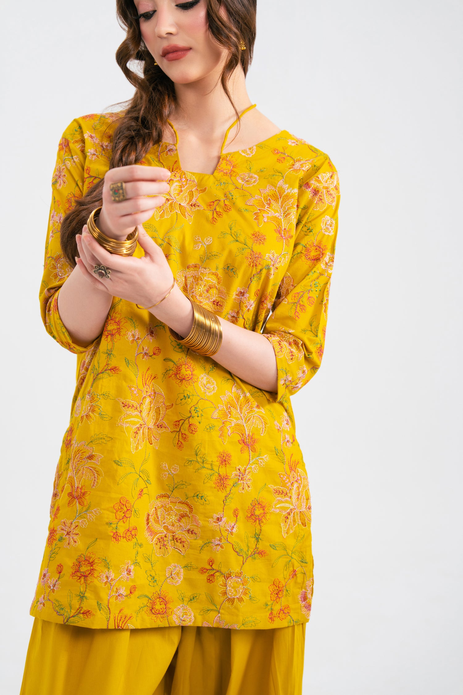 2PC Summer Embroidered Dress - 1232