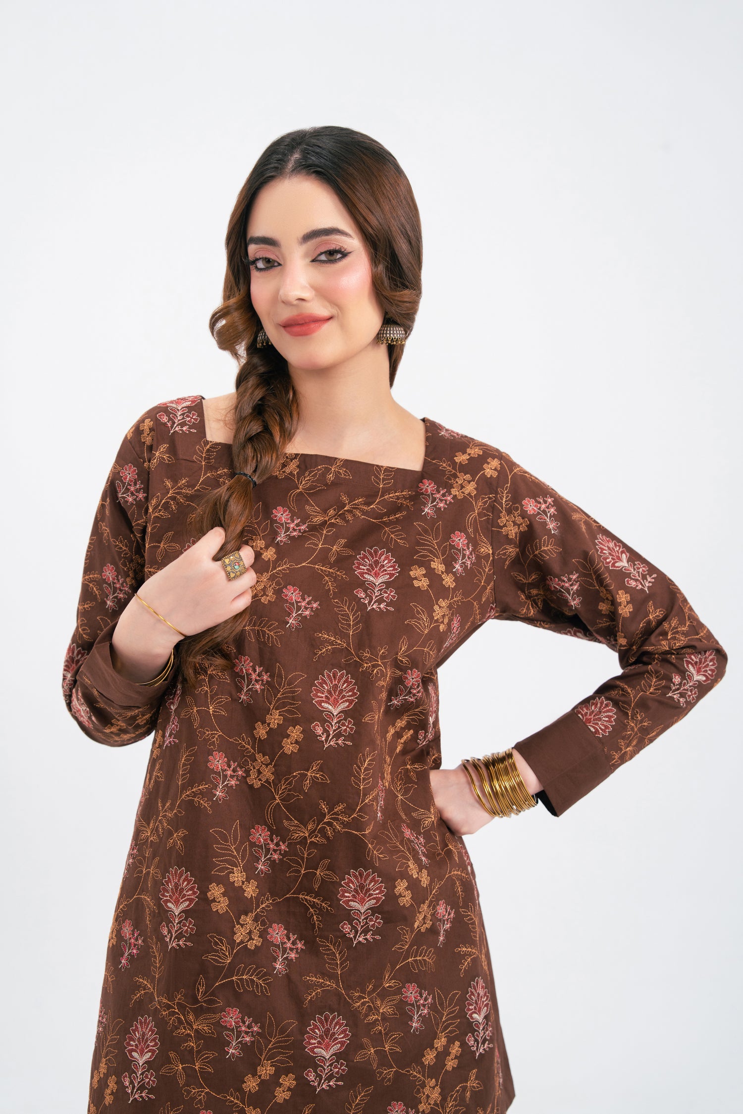2PC Summer Embroidered Dress - 1234