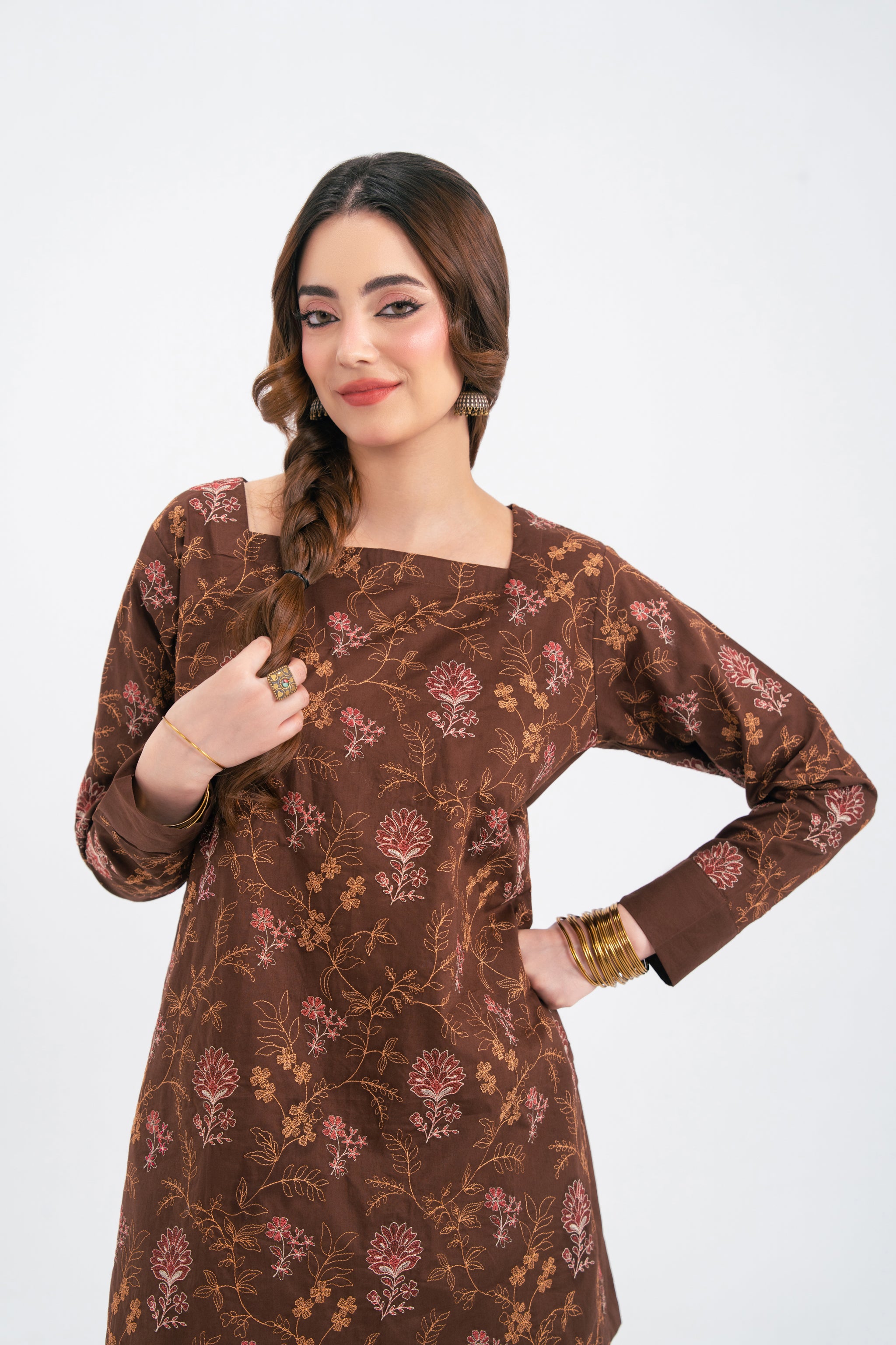2PC Summer Embroidered Dress - 1234