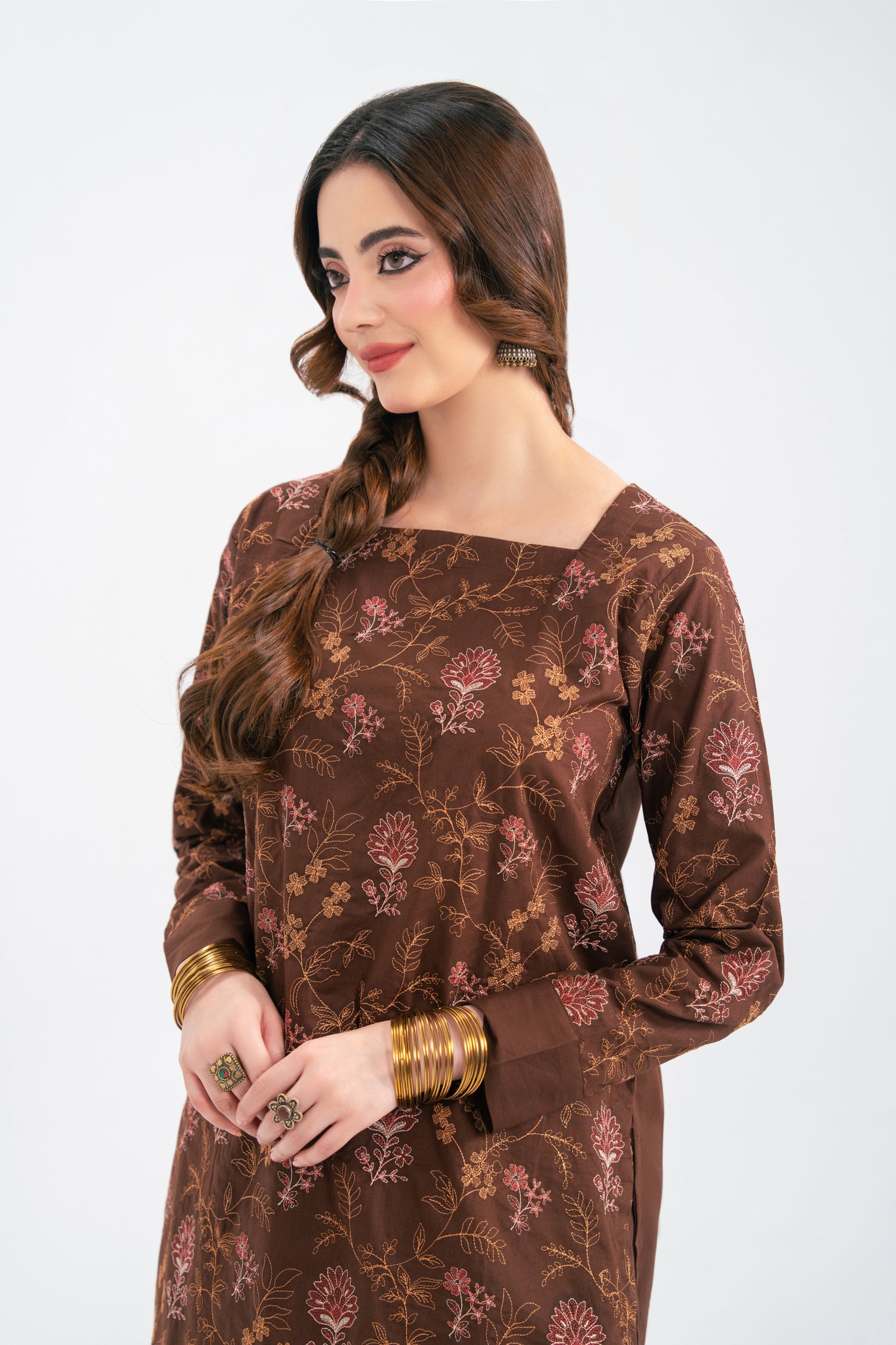 2PC Summer Embroidered Dress - 1234