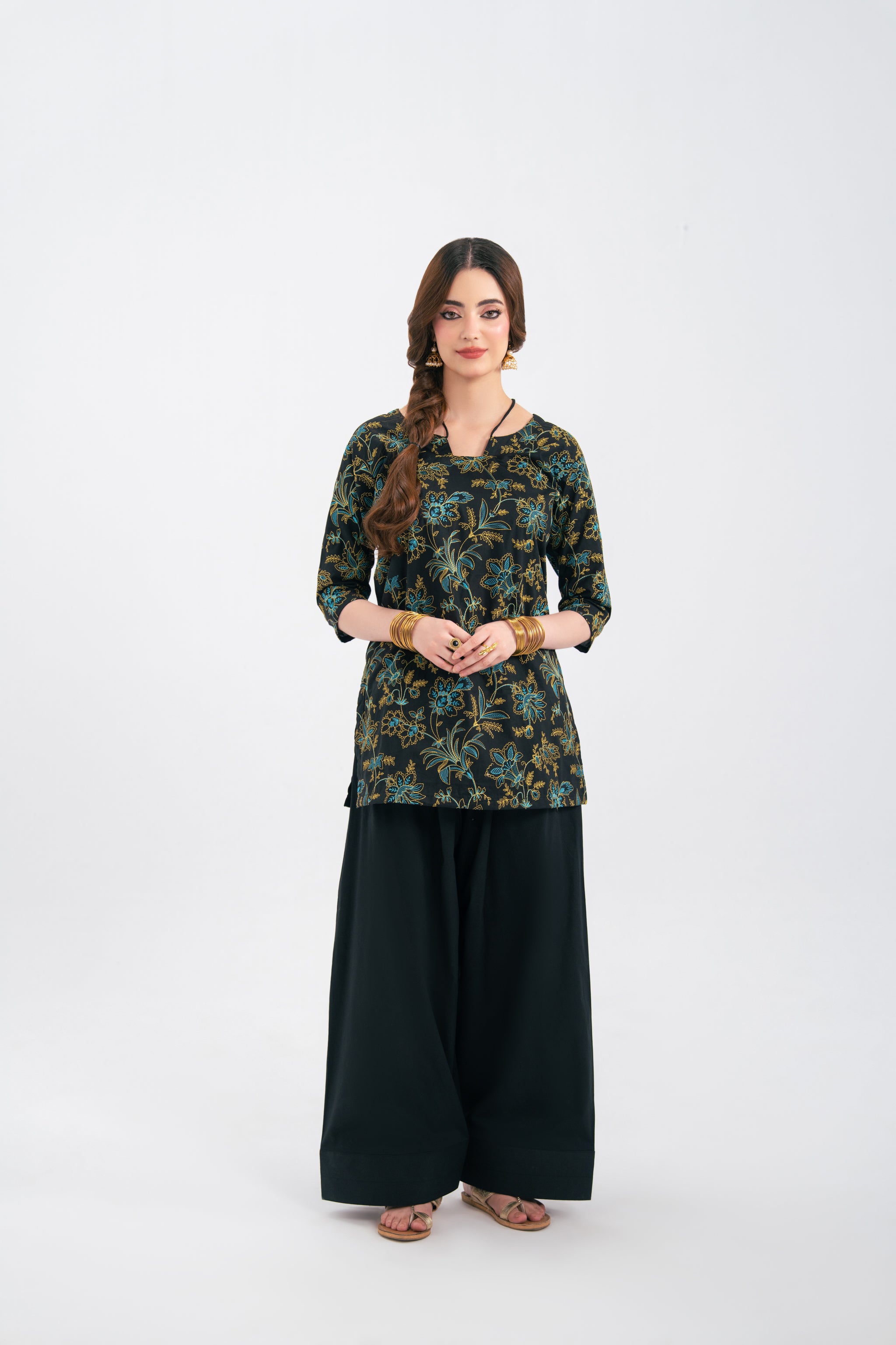 2PC Summer Embroidered Dress - 1231
