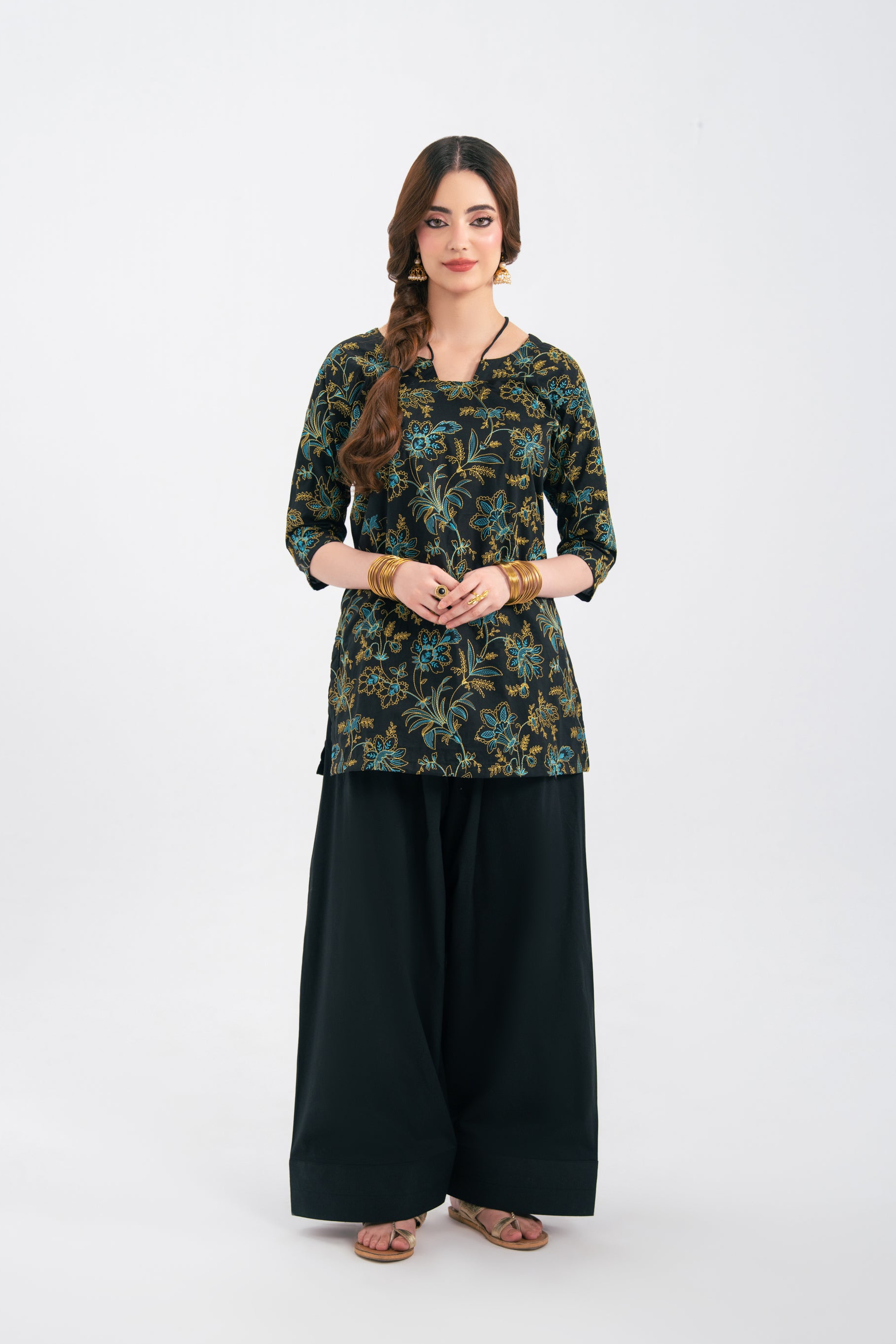 2PC Summer Embroidered Dress - 1231