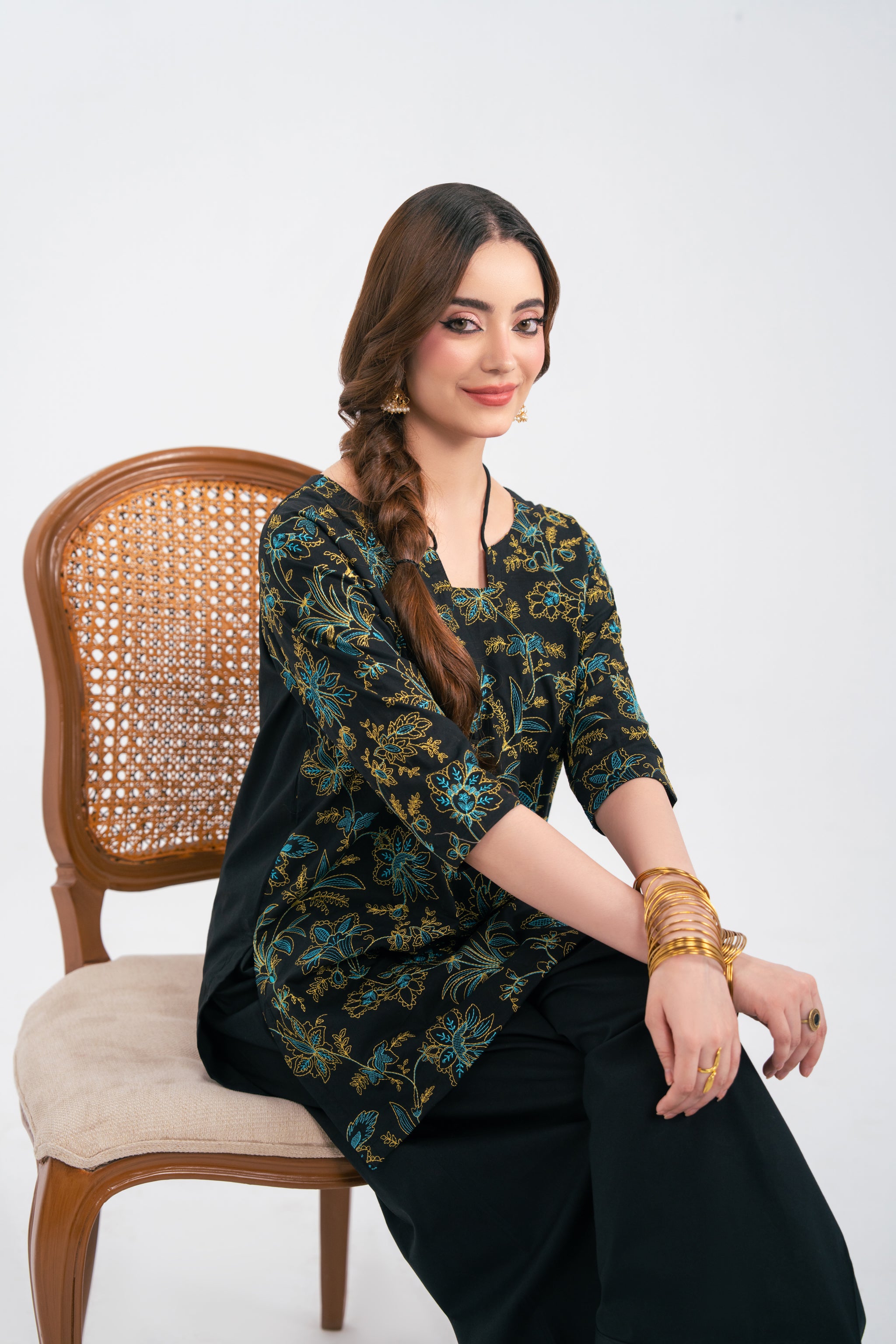 2PC Summer Embroidered Dress - 1231