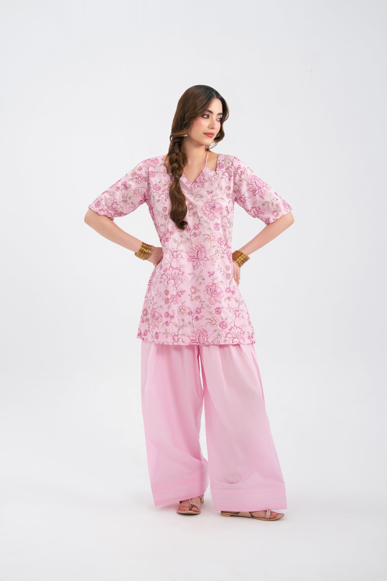 2PC Summer Embroidered Dress - 1229