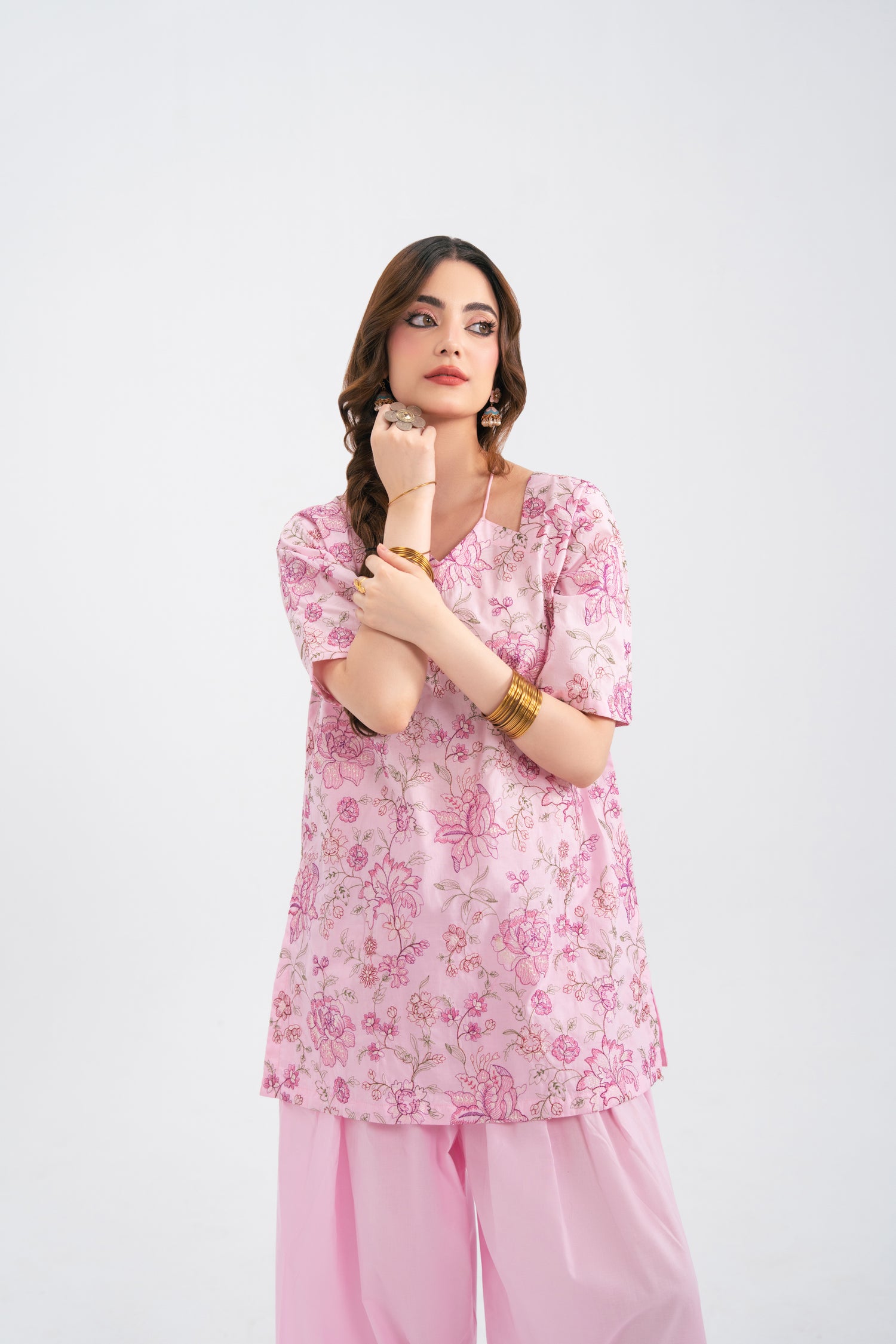 2PC Summer Embroidered Dress - 1229