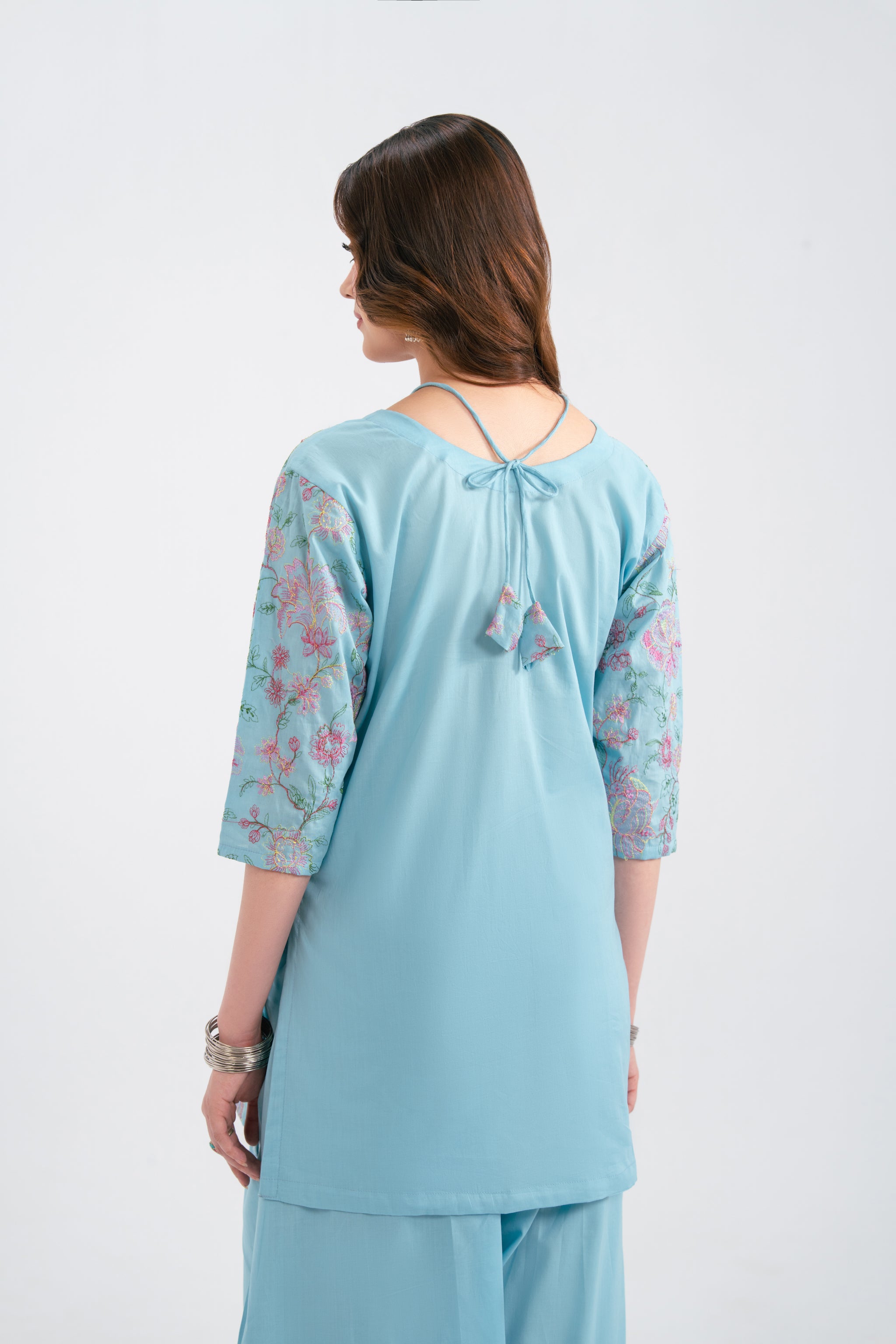 2PC Summer Embroidered Dress - 1230