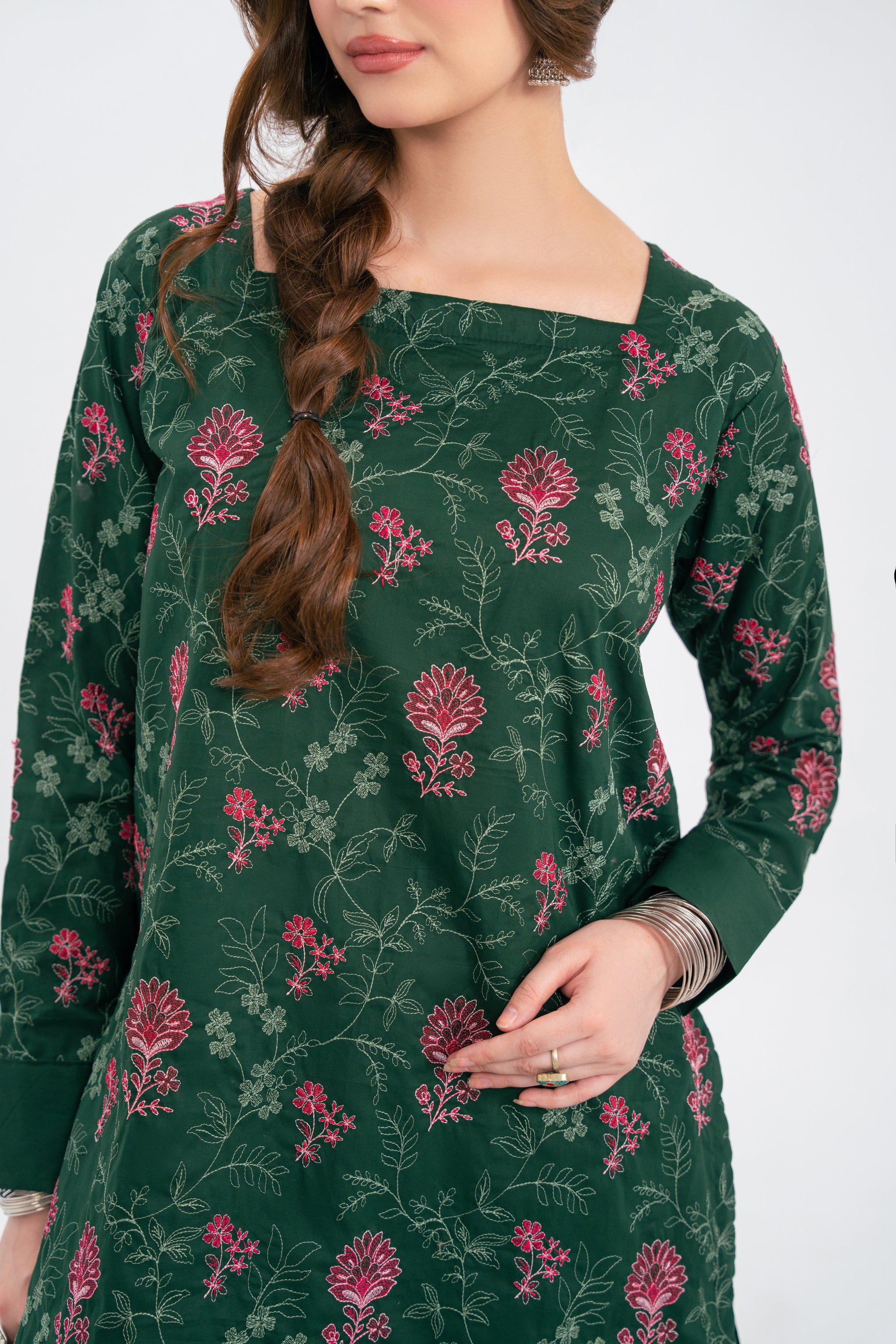 2PC Summer Embroidered Dress - 1233