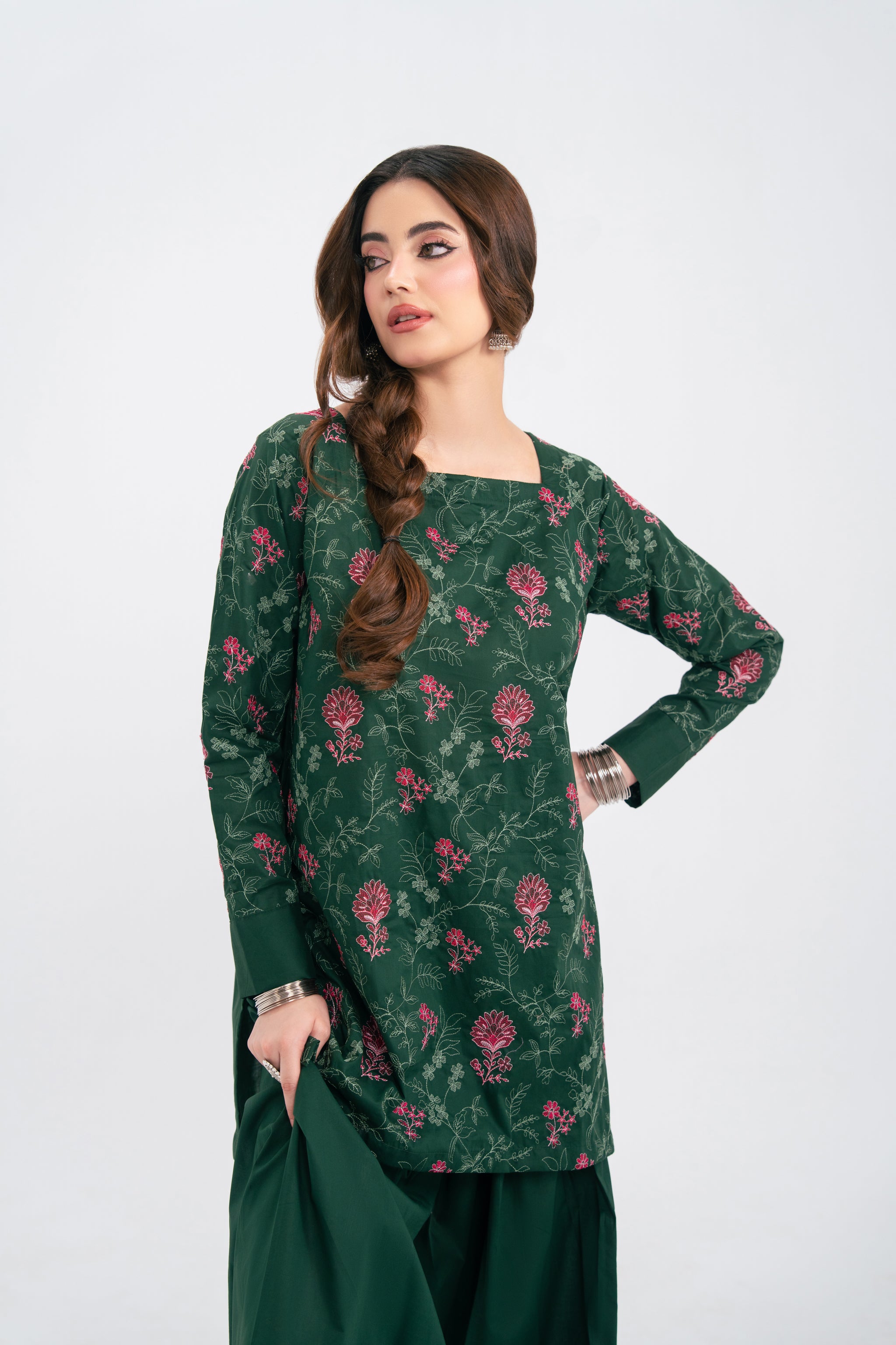 2PC Summer Embroidered Dress - 1233