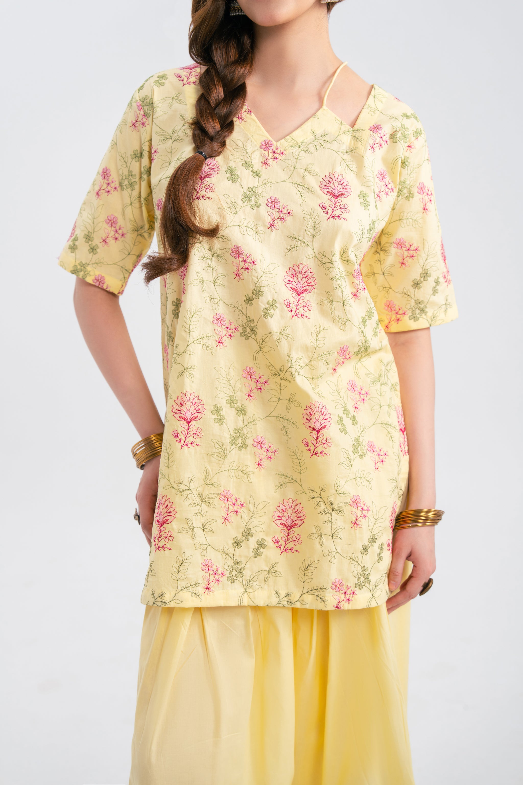 2PC Summer Embroidered Dress - 1228