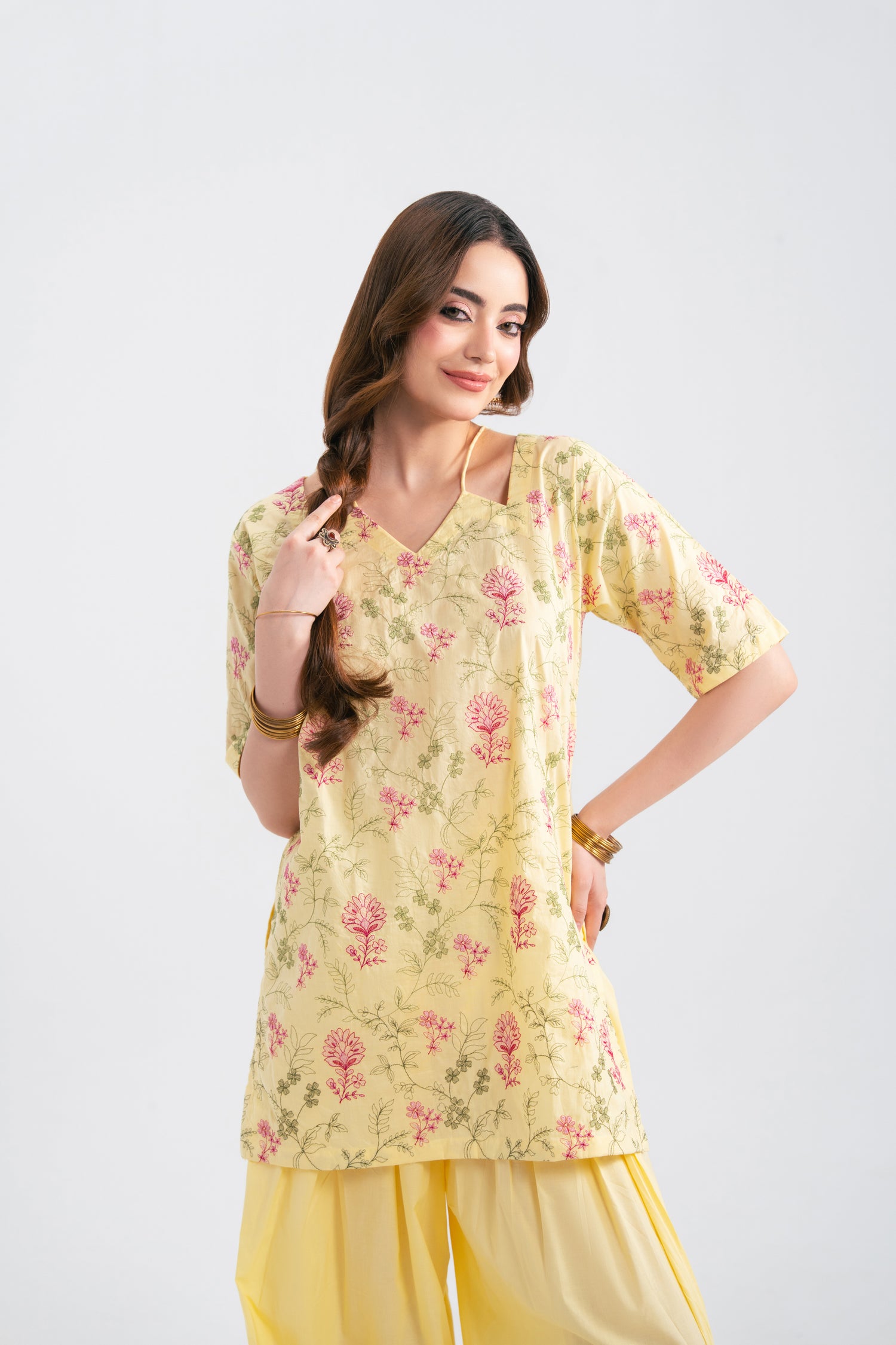 2PC Summer Embroidered Dress - 1228